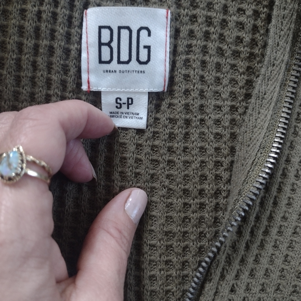 Urban Outfitters BDG Leo Waffle Zip Front Sweater - Picture 10 of 10